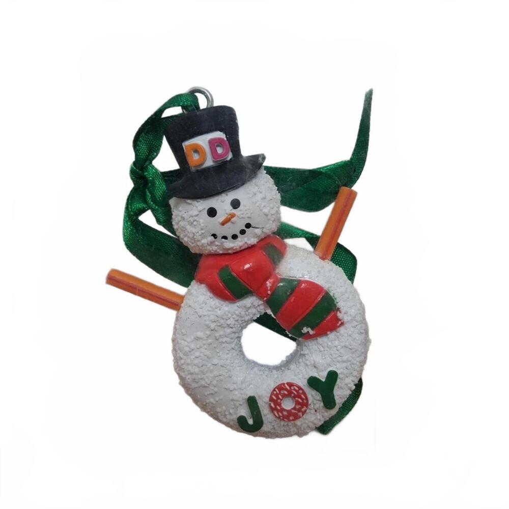 Dunkin Donuts Snowman Joy Christmas Holiday Ornament 2014
